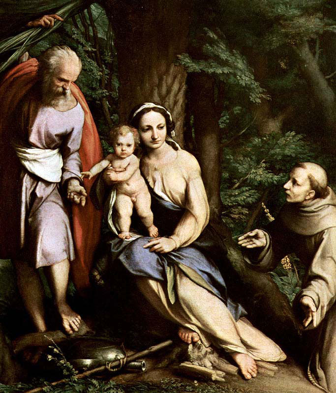 Rest on the Flight into Egypt with Saint Francis